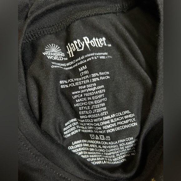 New! Harry Potter Hogwarts Gold Foil Tee Shirt - Picture 4 of 6